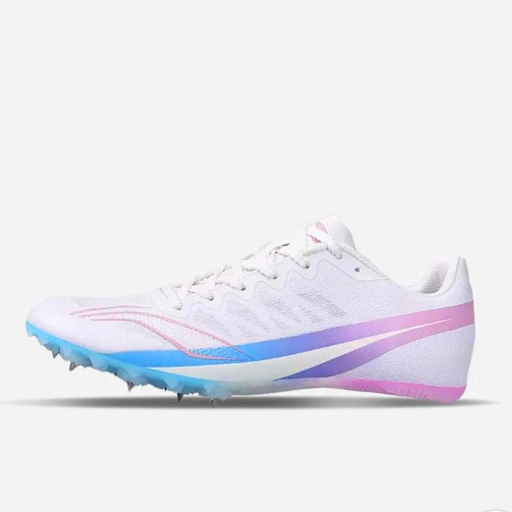 NWOT TRACKSPIKES.CO Track Spikes Pink Blue Shoes Womens Size 9.5 Mens Size 8